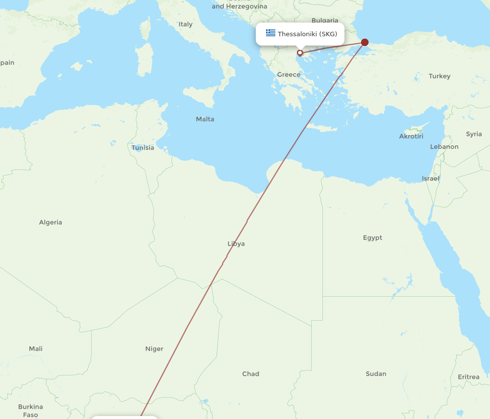 SKG-ABV flight routes