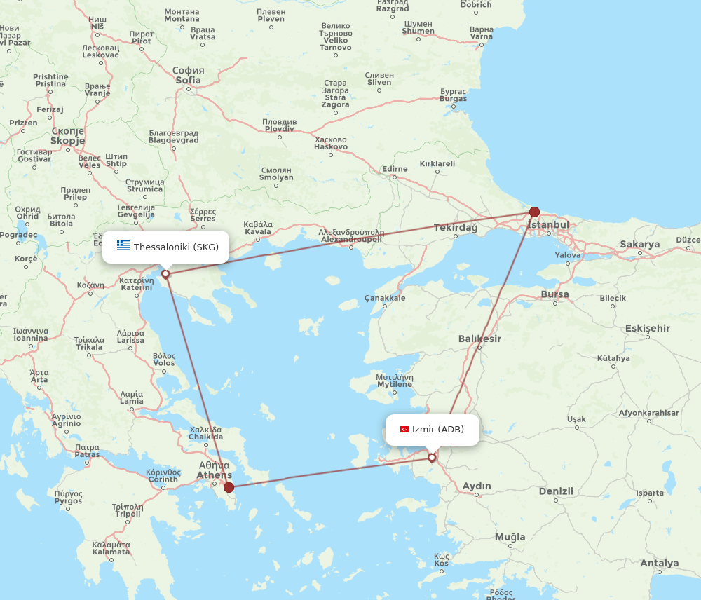 SKG-ADB flight routes