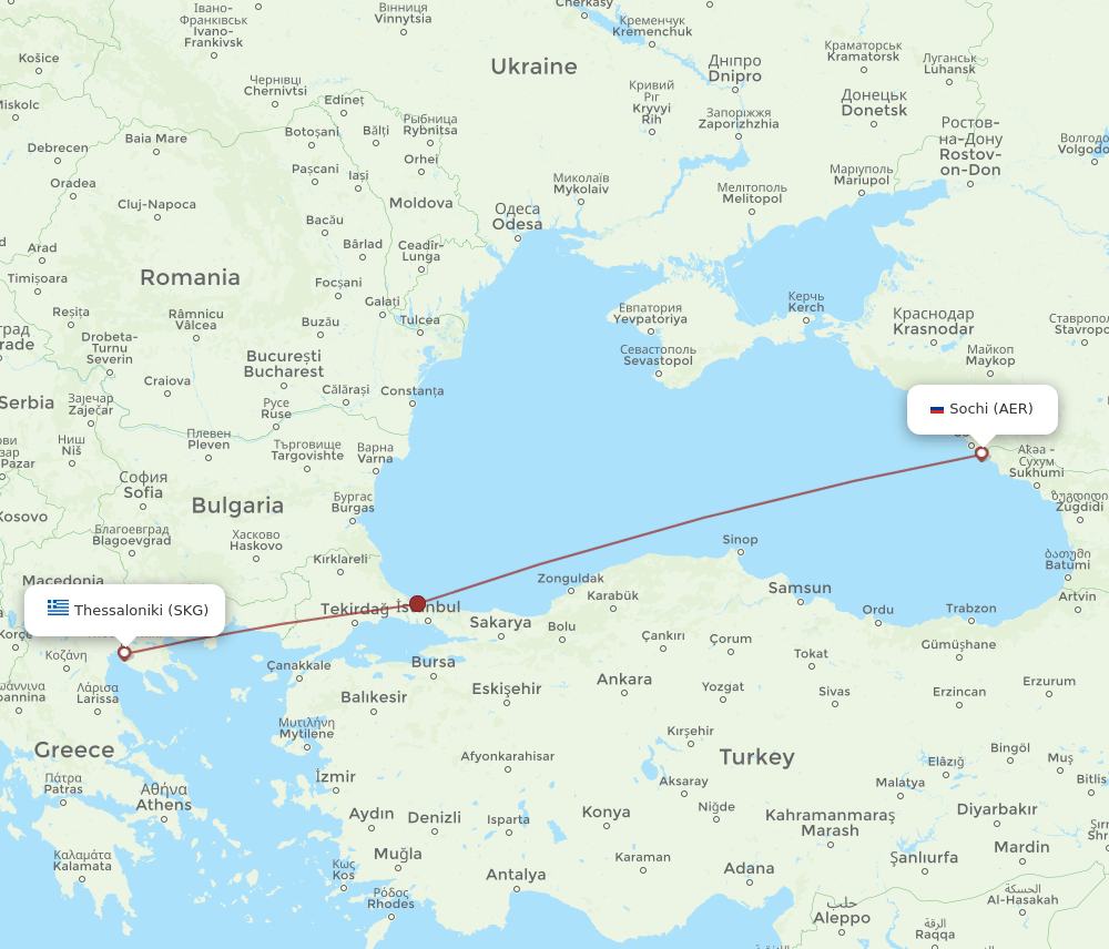 SKG-AER flight routes