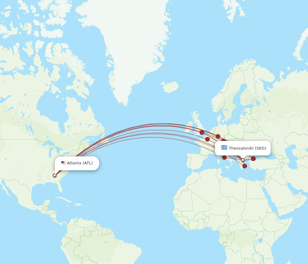 SKG-ATL flight routes