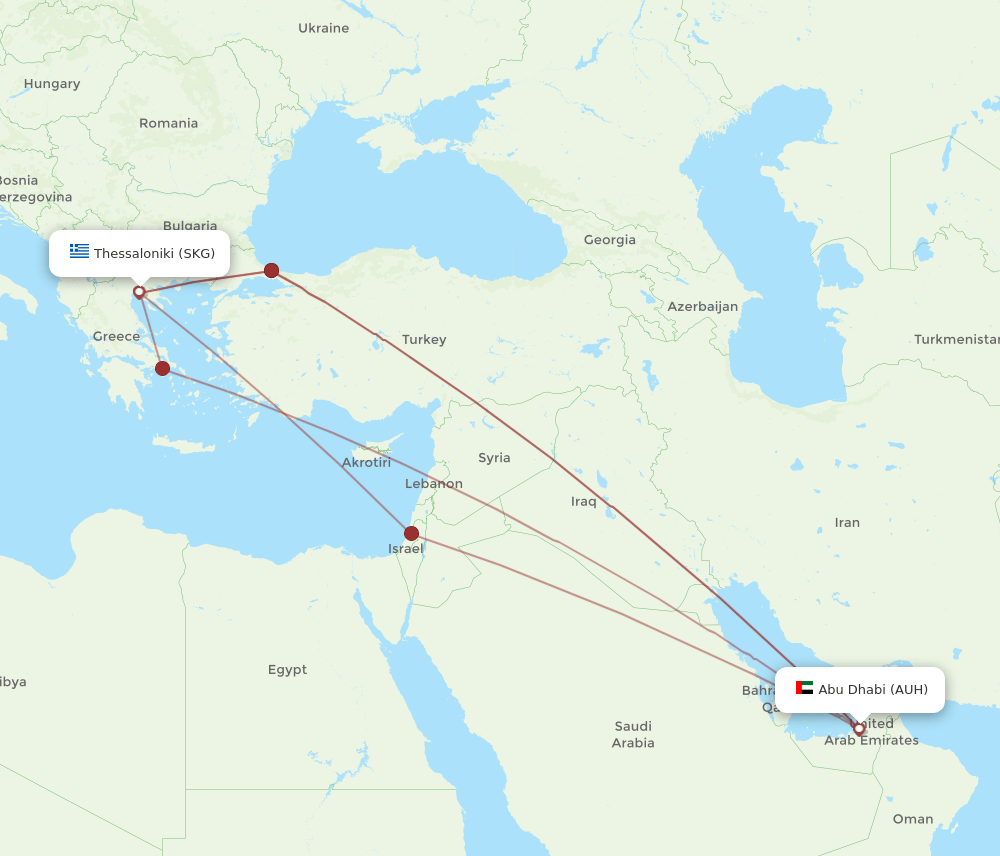 SKG-AUH flight routes