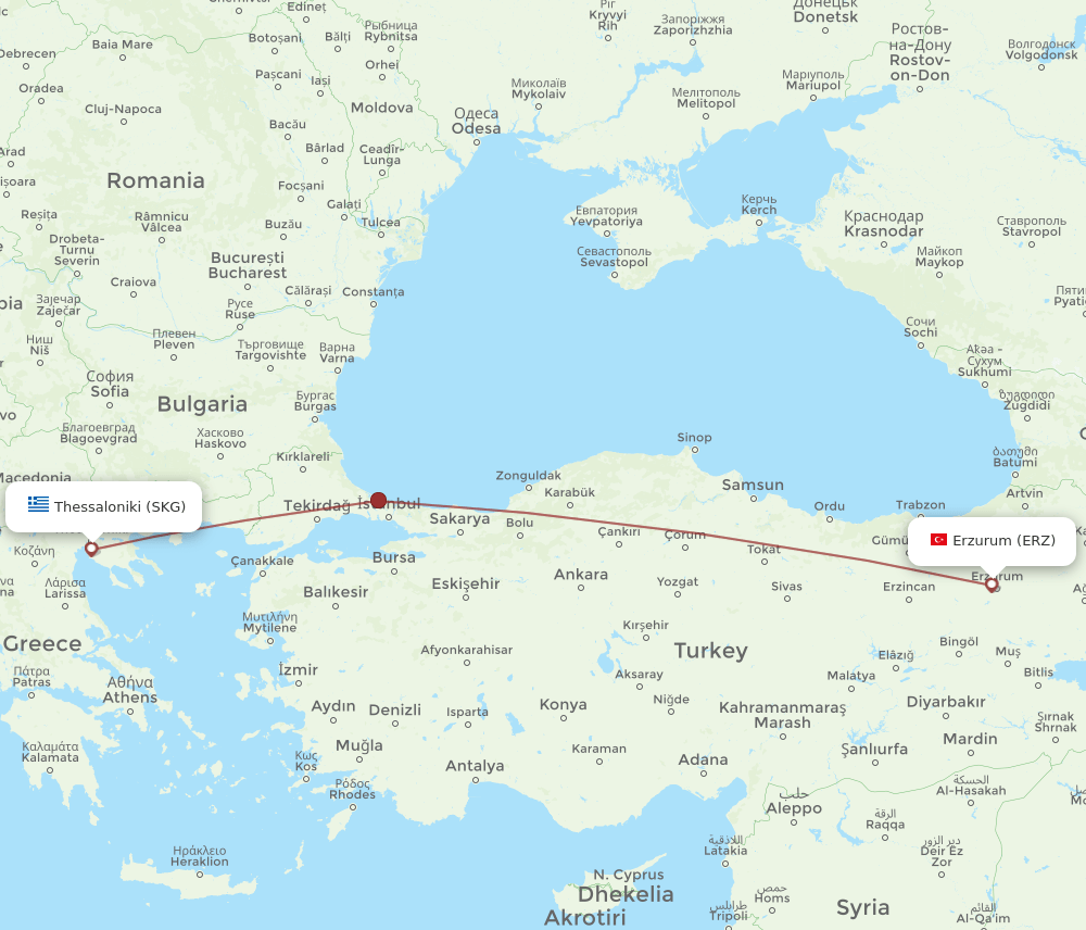 SKG-ERZ flight routes