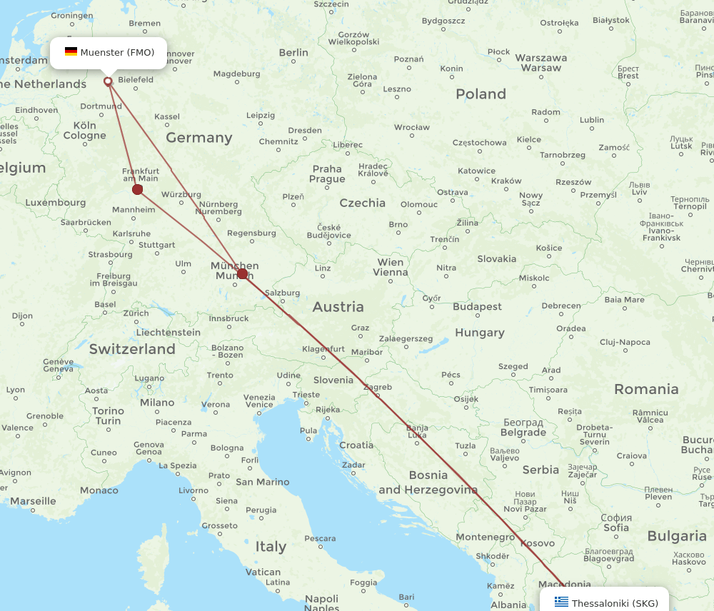 SKG-FMO flight routes