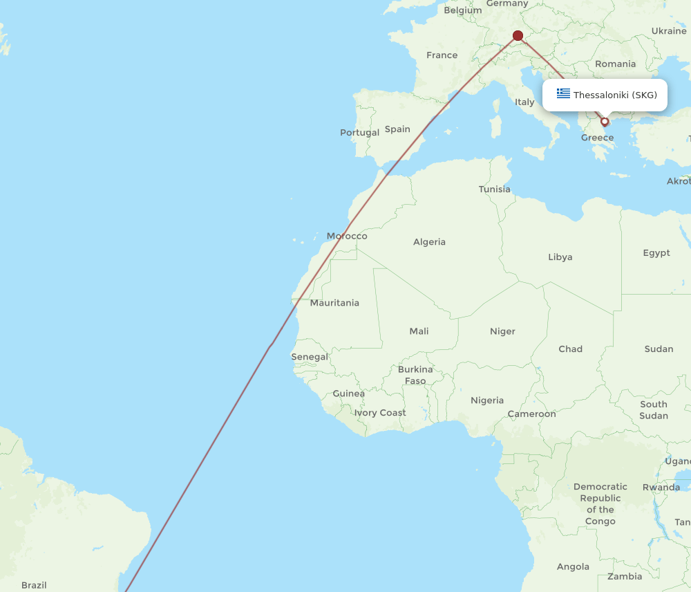 SKG-GIG flight routes