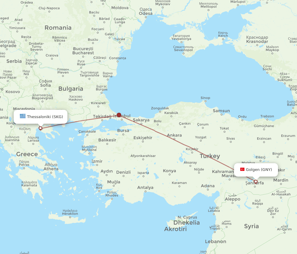 SKG-GNY flight routes