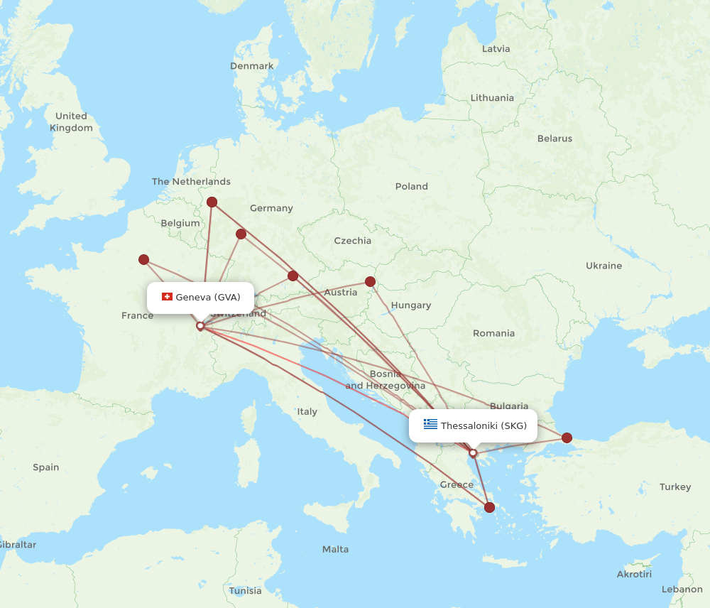 SKG-GVA flight routes