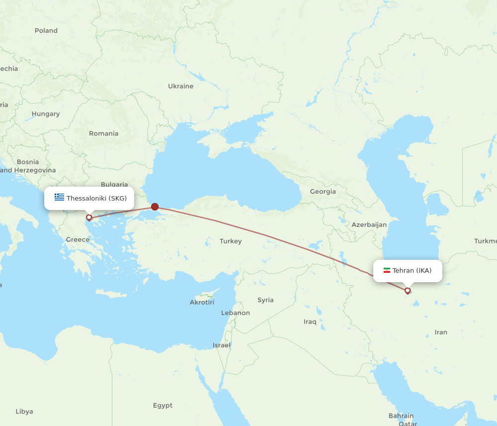 SKG-IKA flight routes