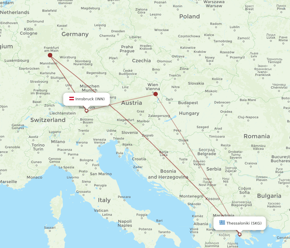 SKG-INN flight routes