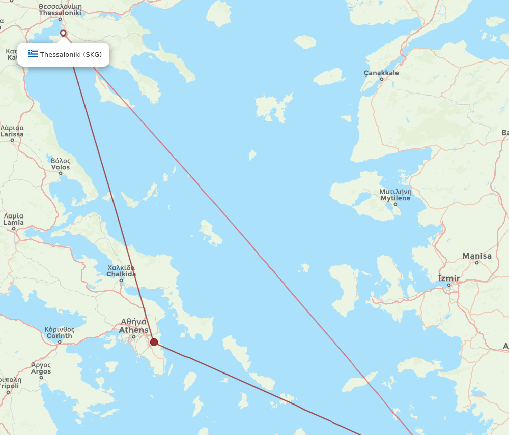 SKG-KGS flight routes