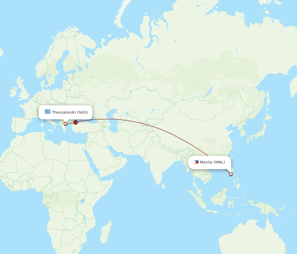SKG-MNL flight routes