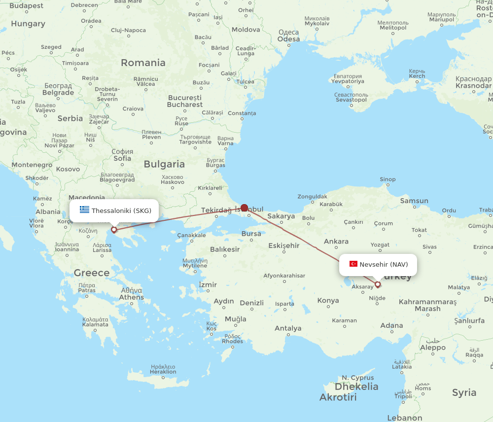 SKG-NAV flight routes