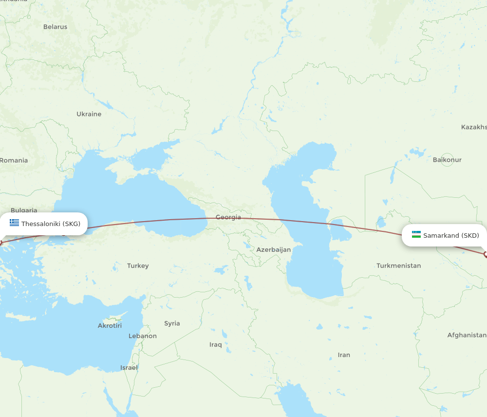SKG-SKD flight routes