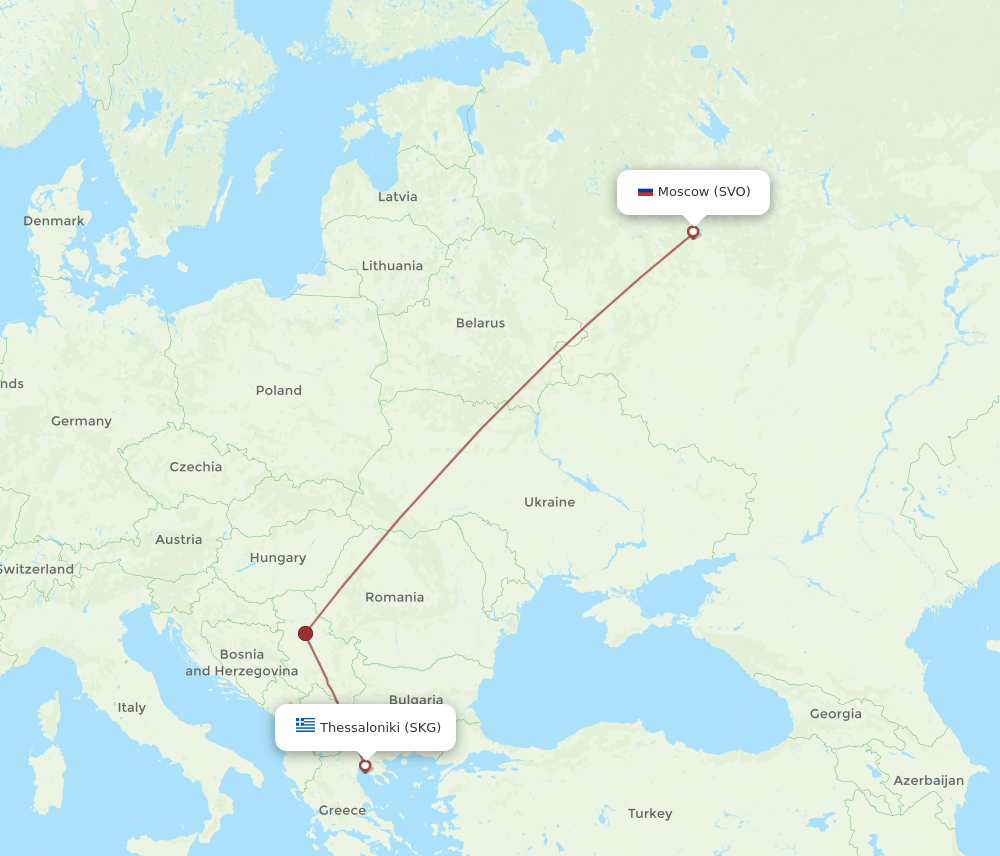 SKG-SVO flight routes