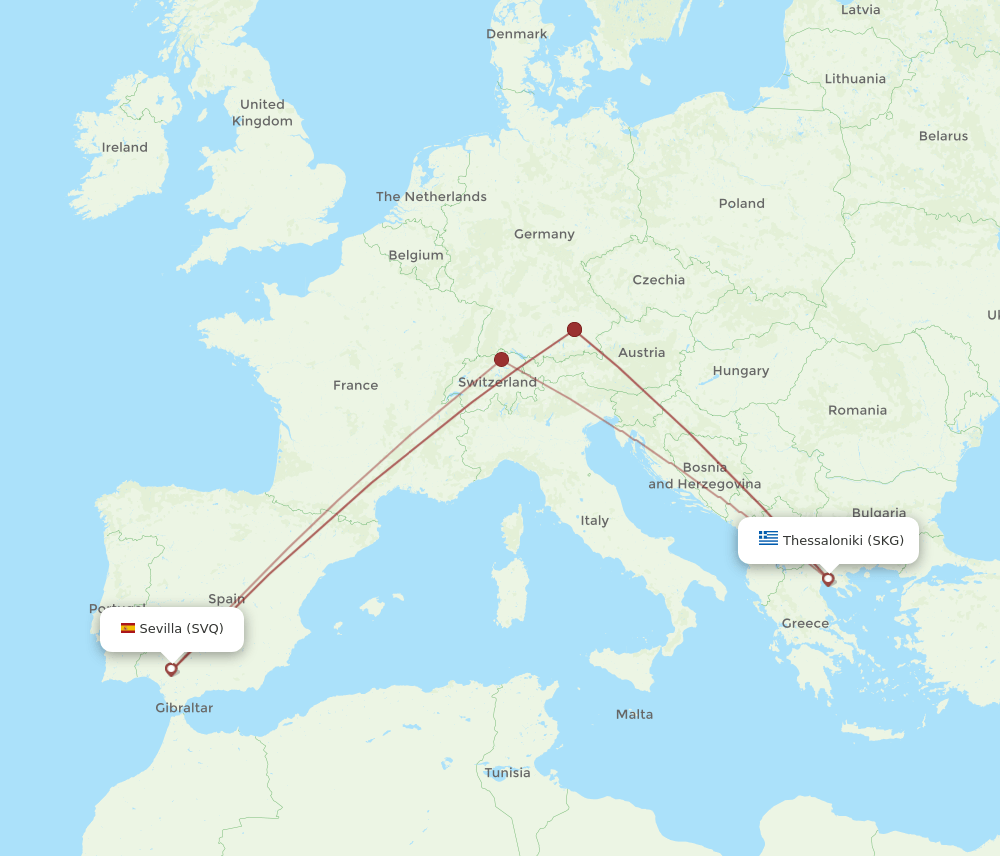 SKG-SVQ flight routes