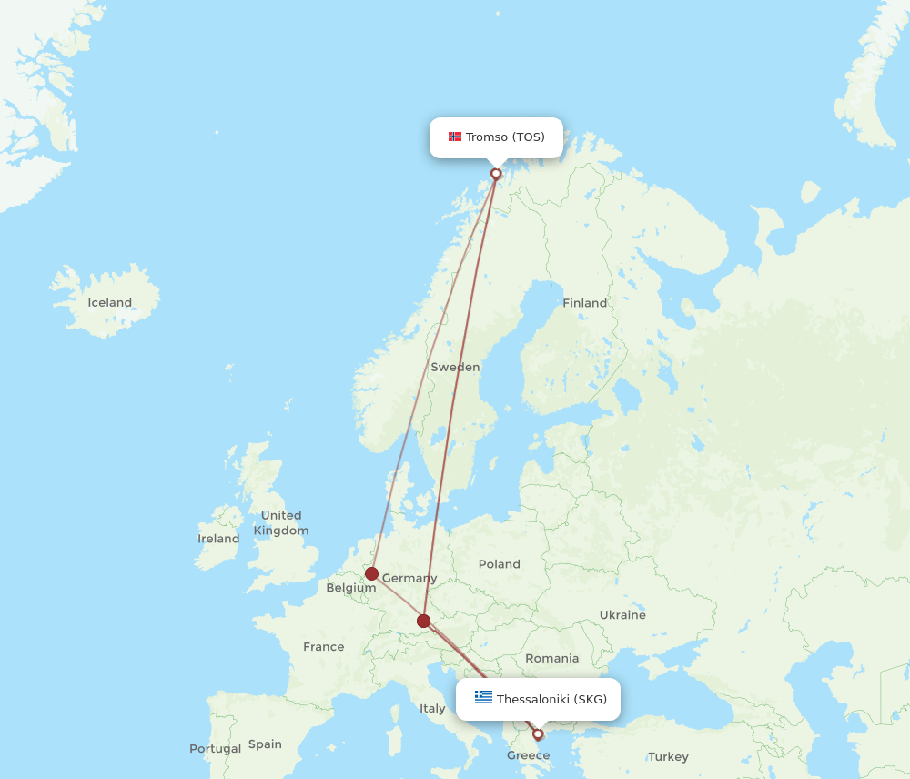 SKG-TOS flight routes