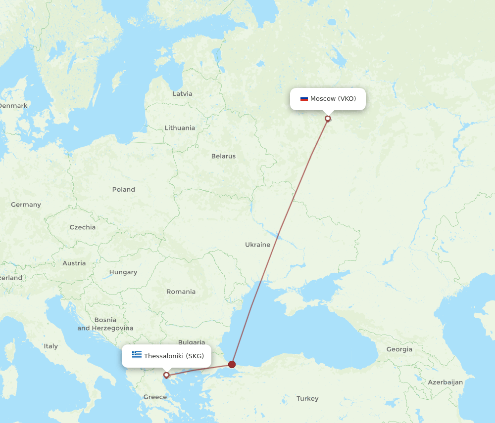SKG-VKO flight routes
