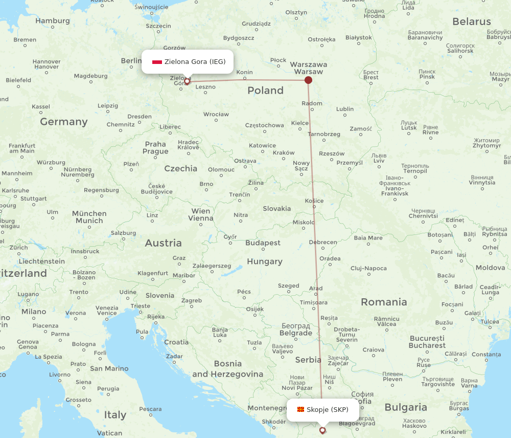 SKP-IEG flight routes