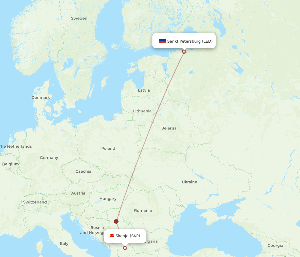 SKP-LED flight routes