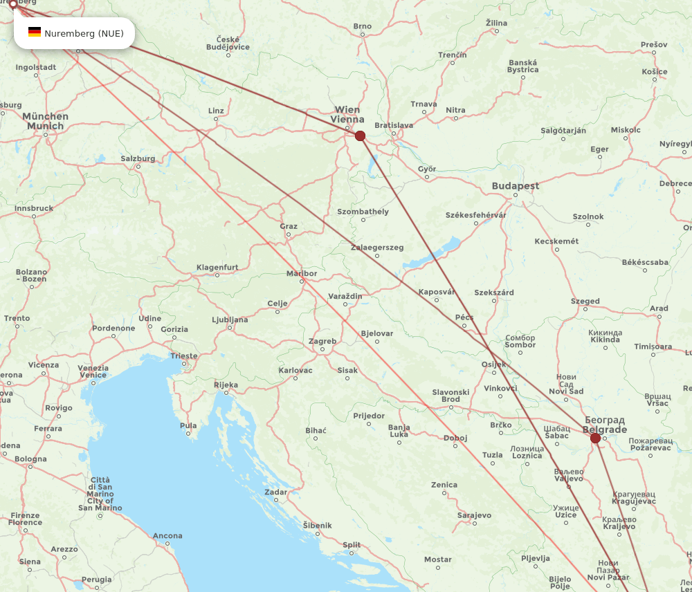 SKP-NUE flight routes