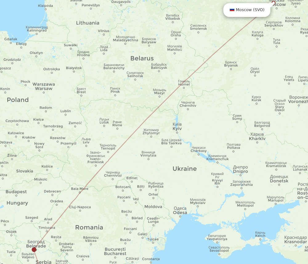 SKP to SVO flights and routes map