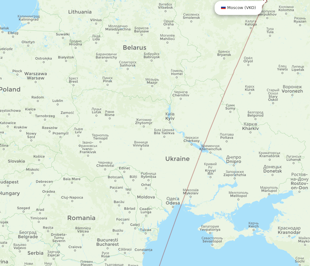 SKP to VKO flights and routes map