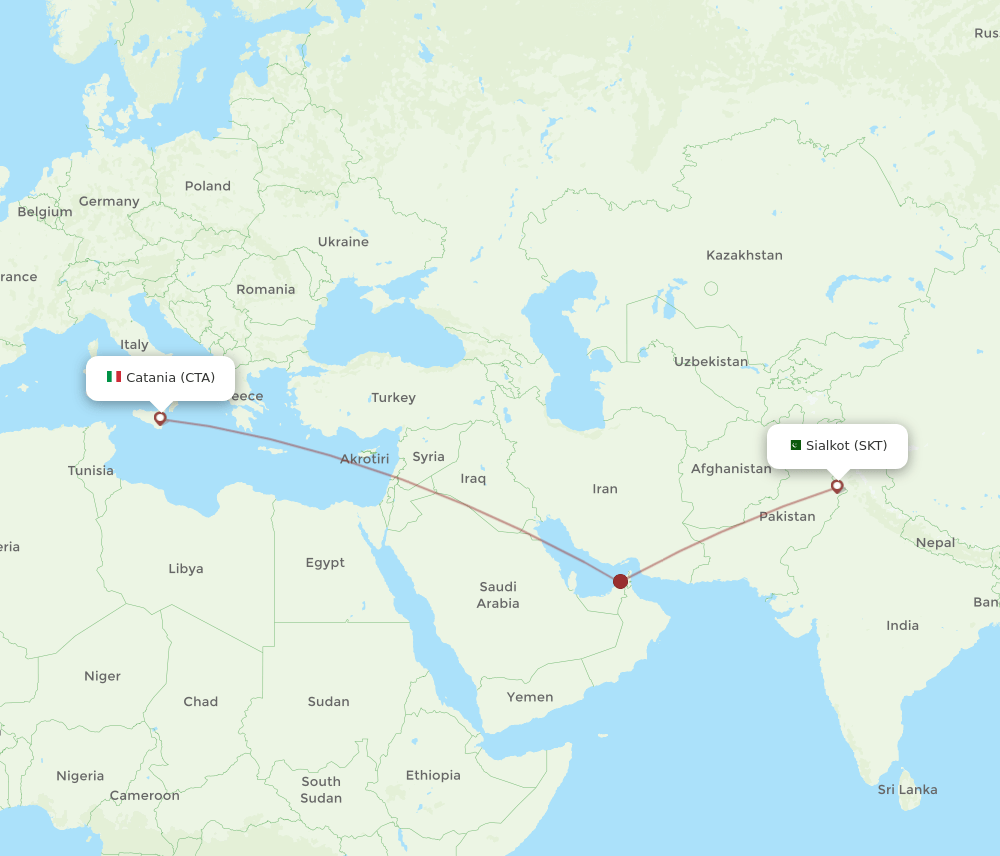 SKT-CTA flight routes