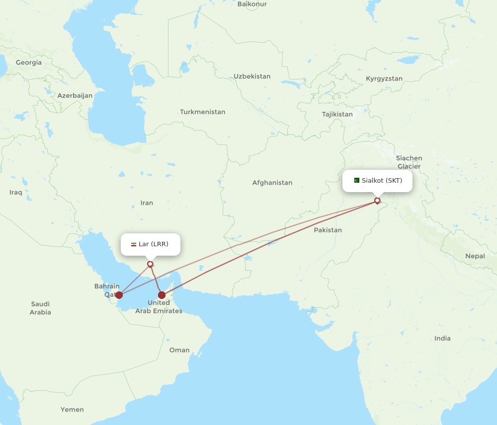 SKT to LRR flights and routes map