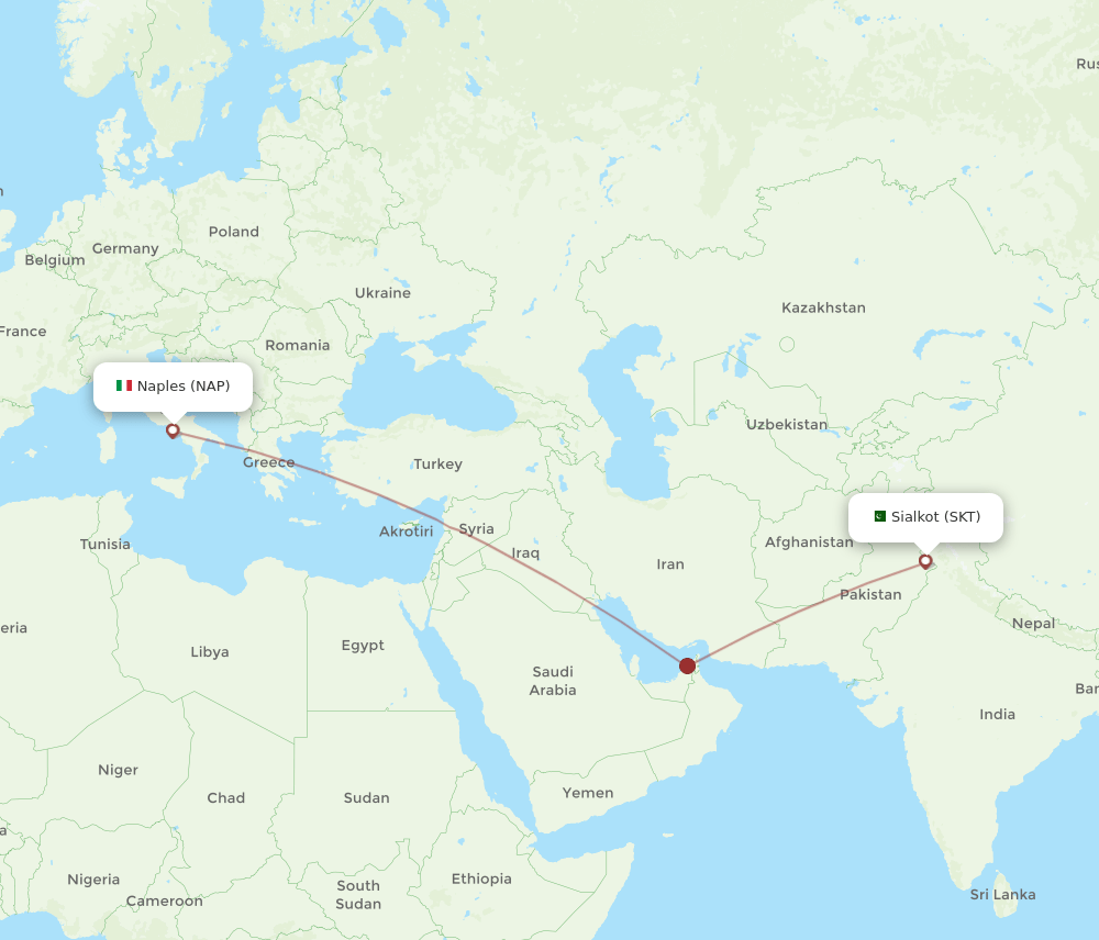 SKT-NAP flight routes