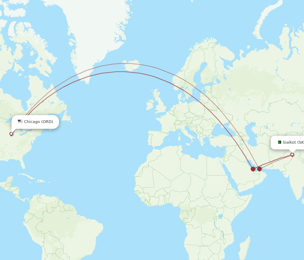 SKT-ORD flight routes