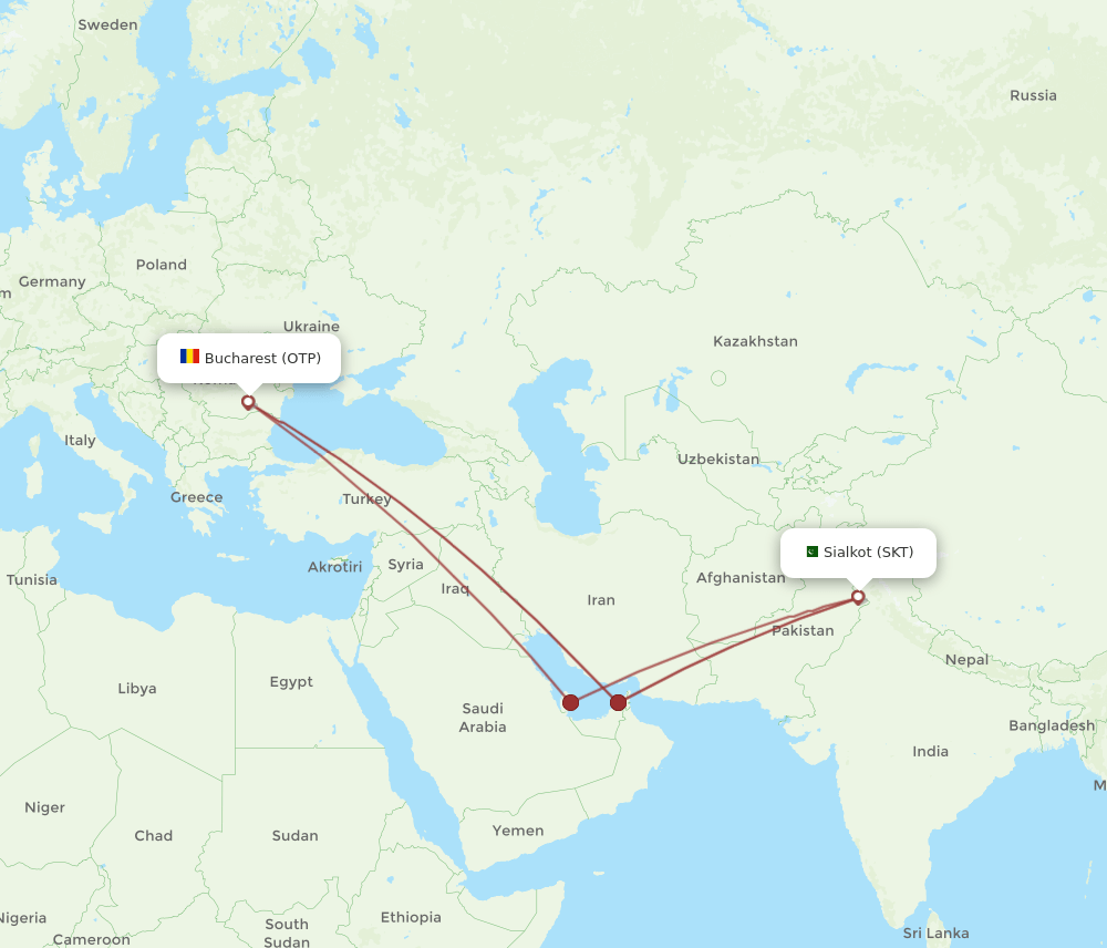 SKT-OTP flight routes
