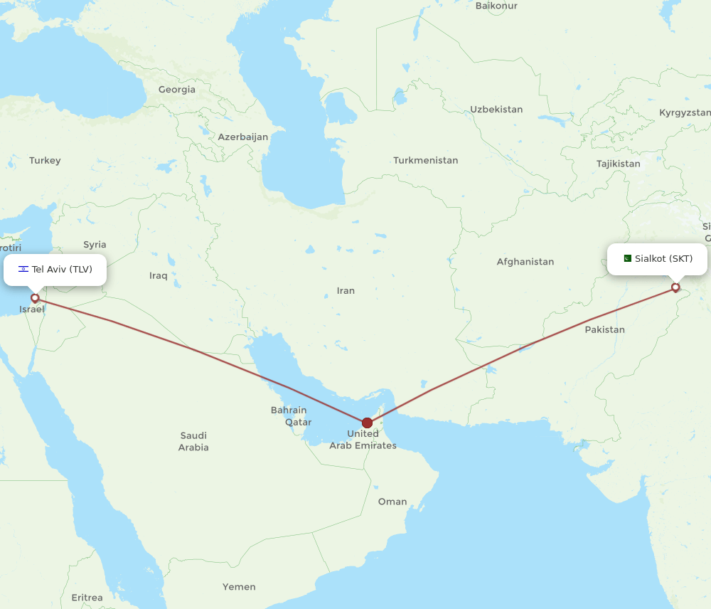 SKT-TLV flight routes