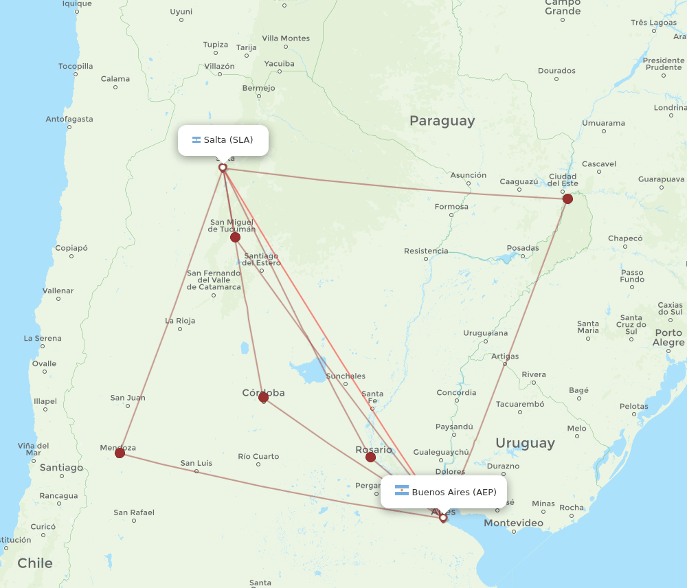 SLA-AEP flight routes