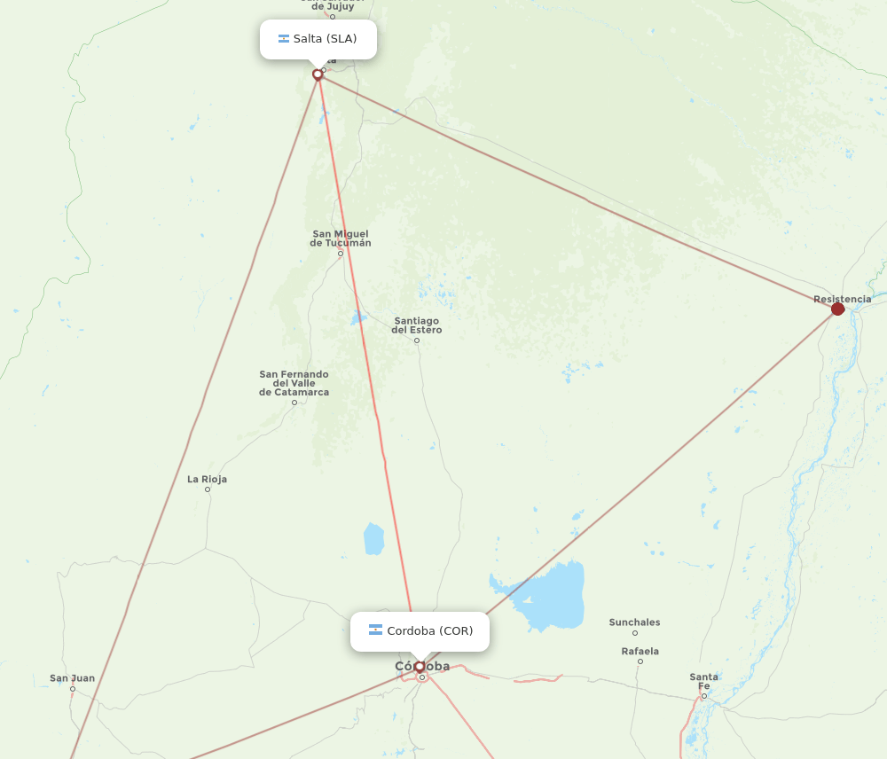 SLA-COR flight routes