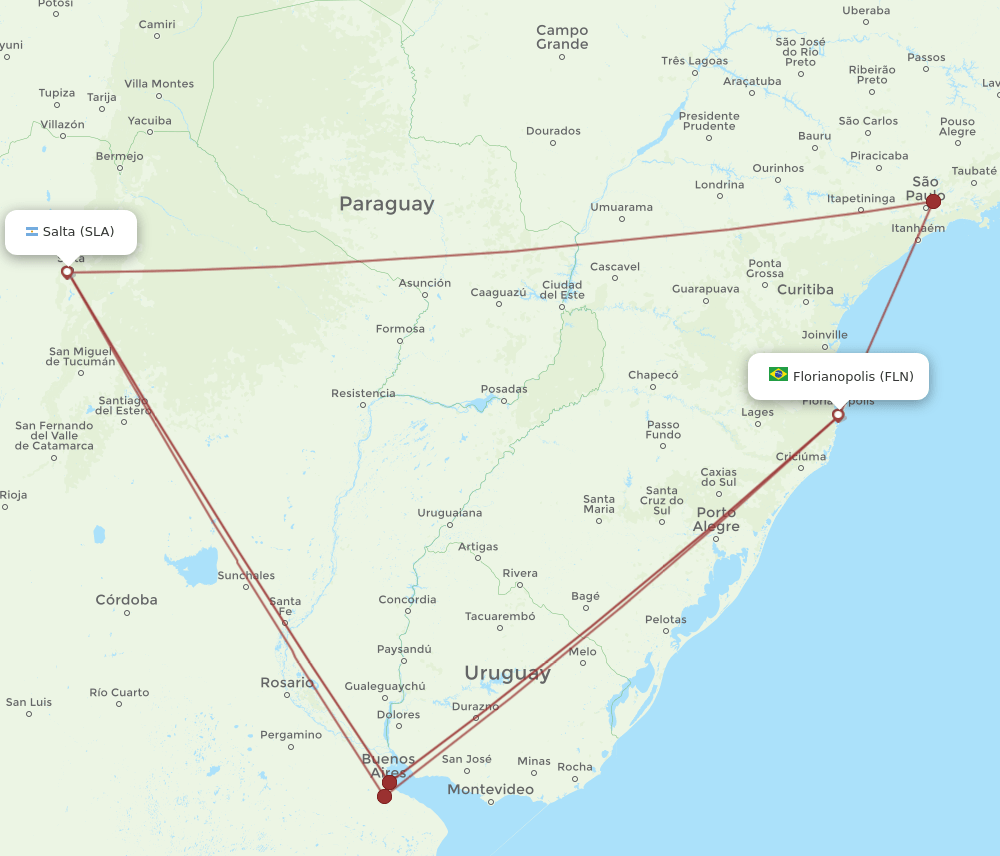 SLA-FLN flight routes