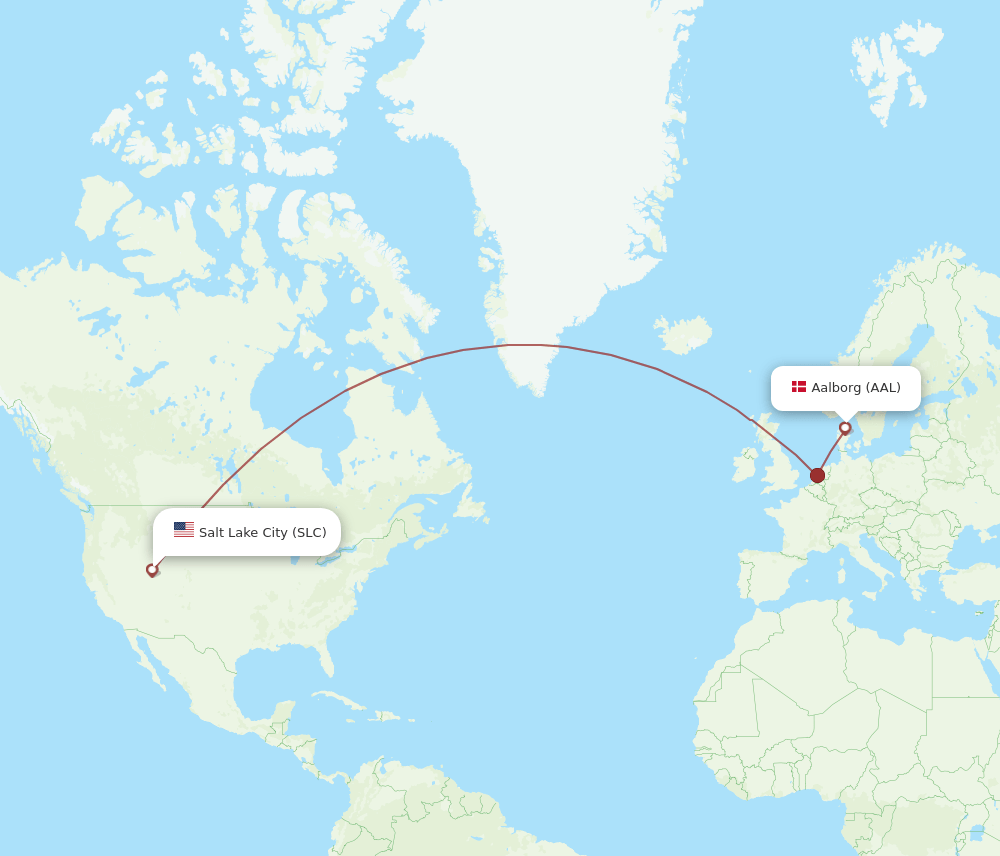 SLC-AAL flight routes