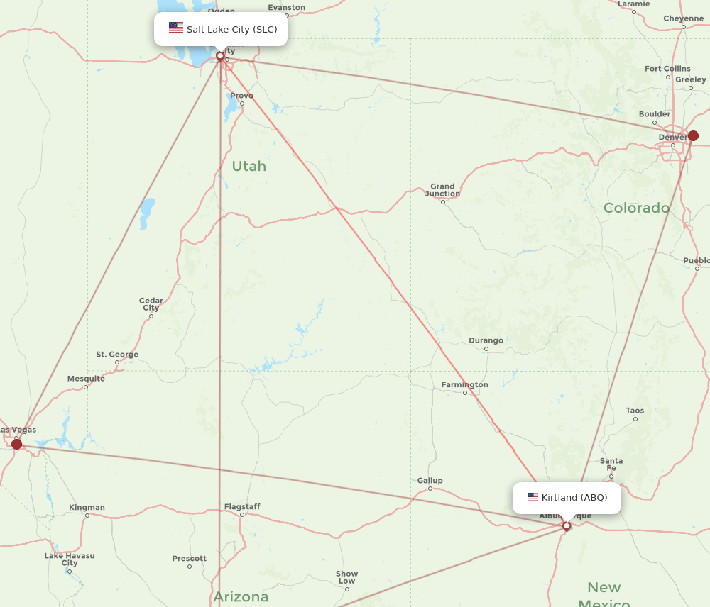 SLC-ABQ flight routes