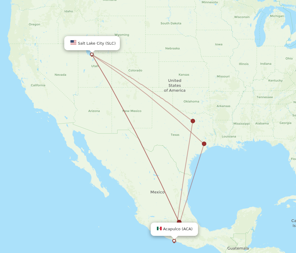 SLC-ACA flight routes