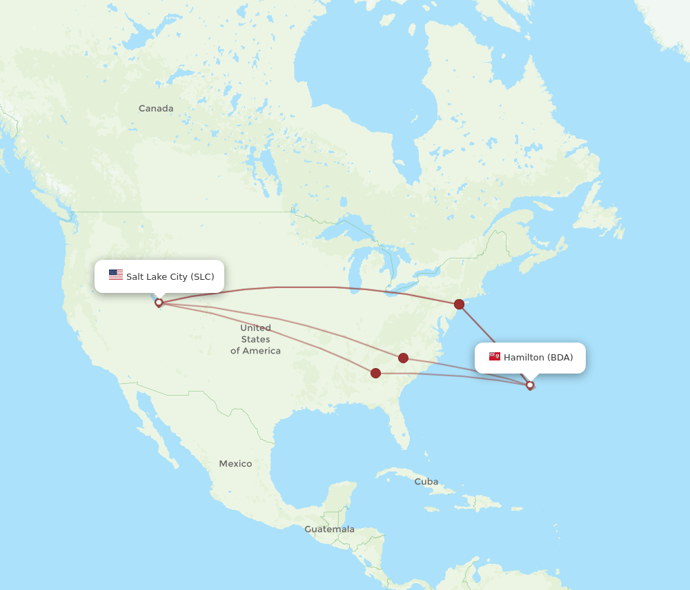 SLC-BDA flight routes
