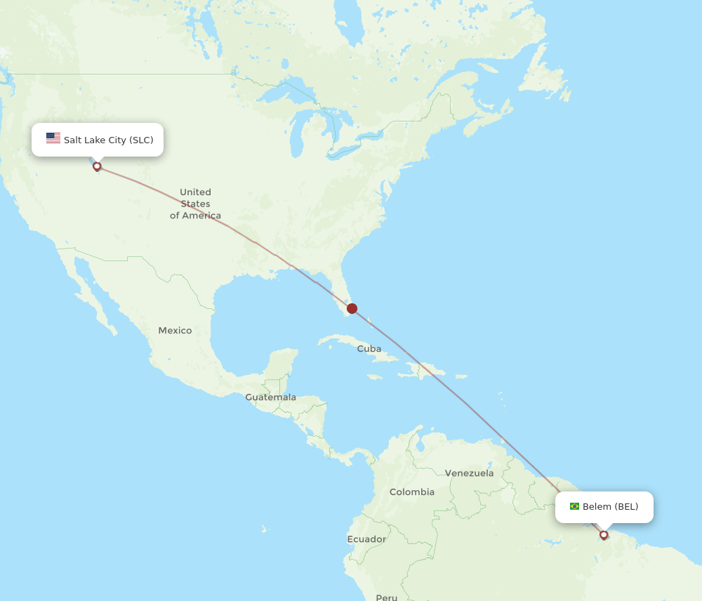 SLC-BEL flight routes