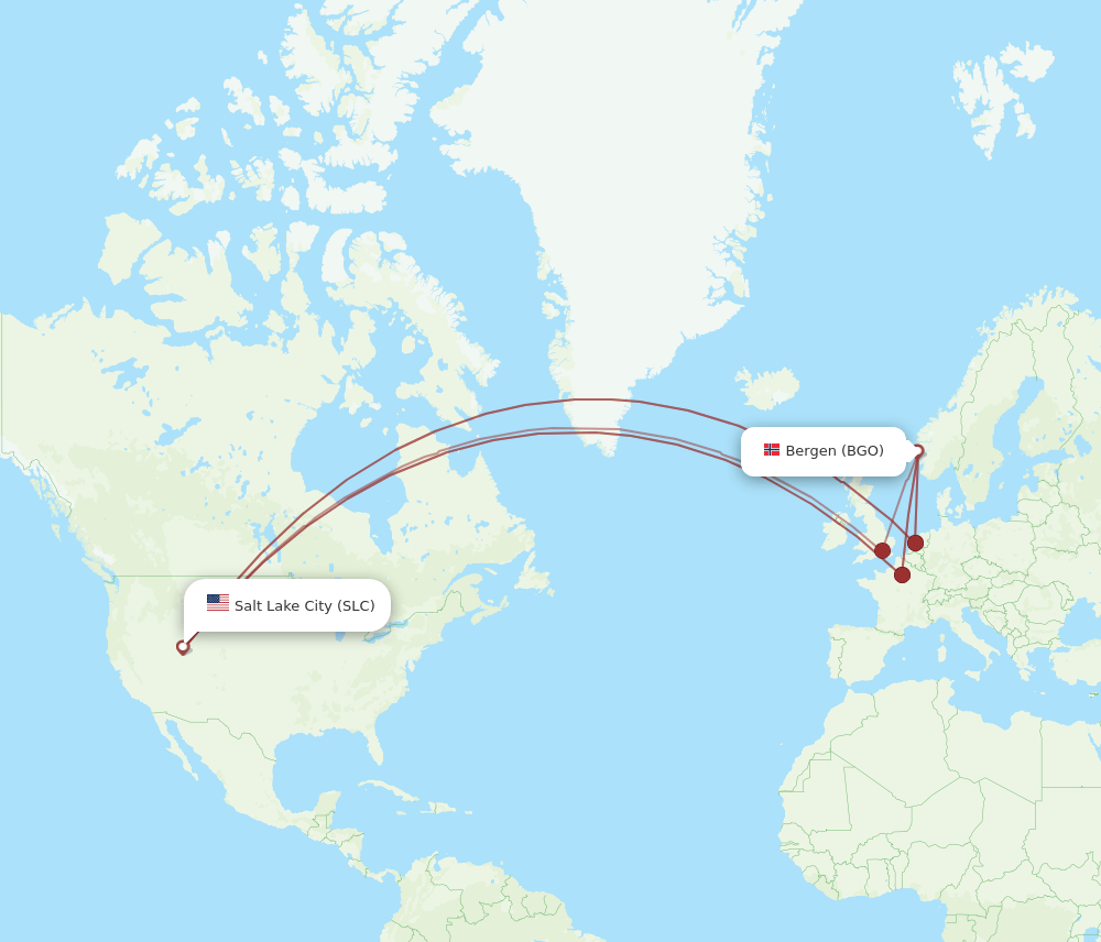 SLC-BGO flight routes