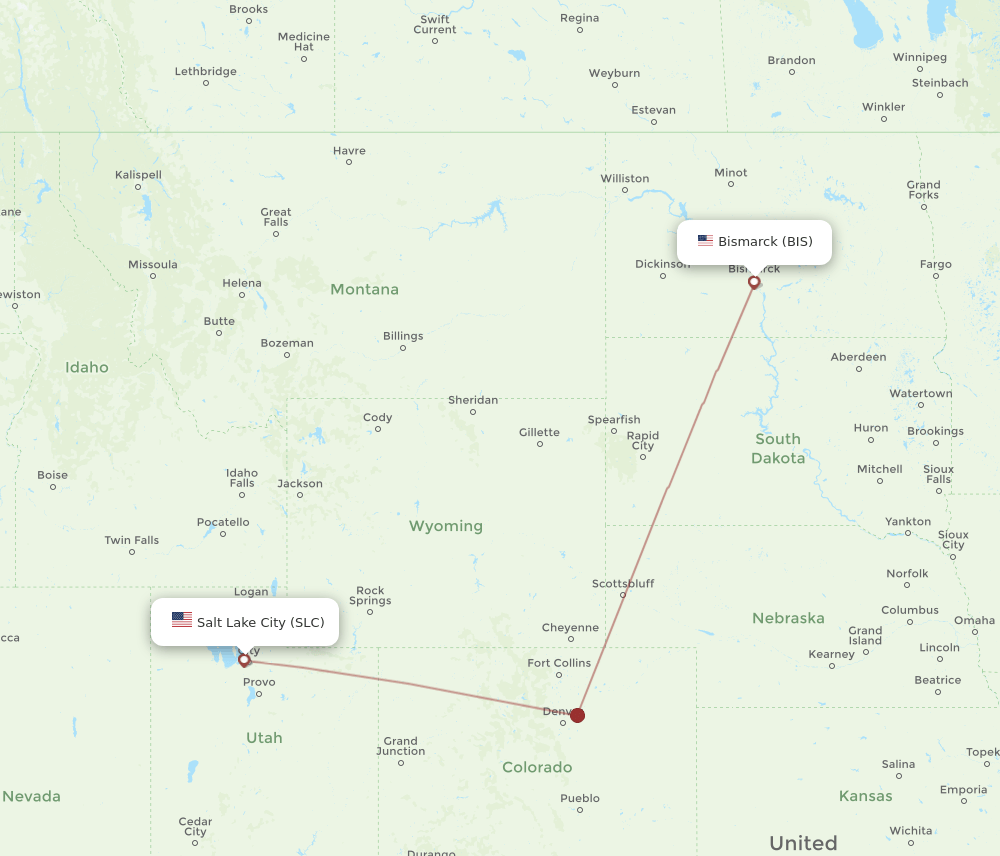 SLC-BIS flight routes