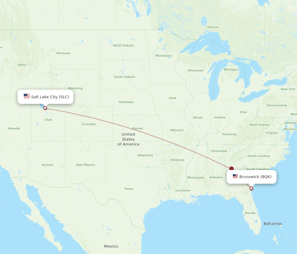 SLC-BQK flight routes