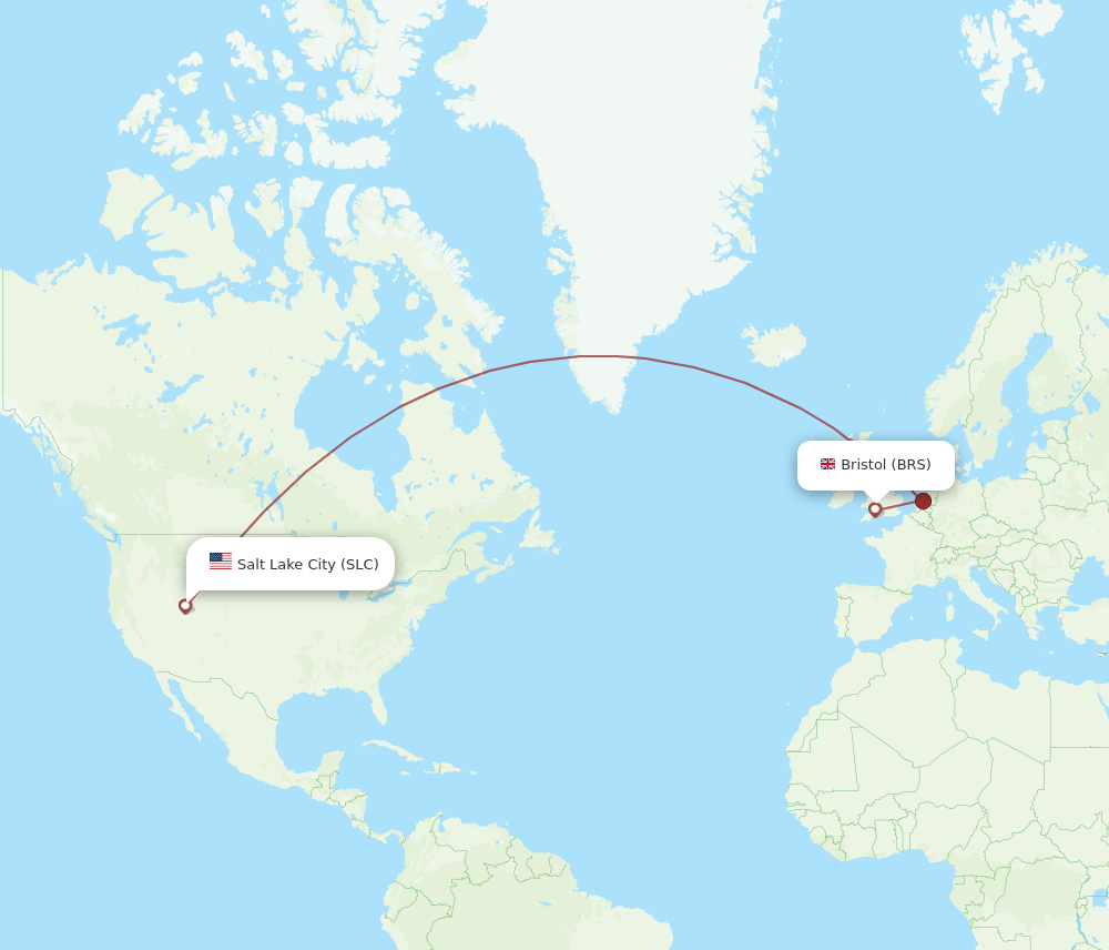SLC-BRS flight routes