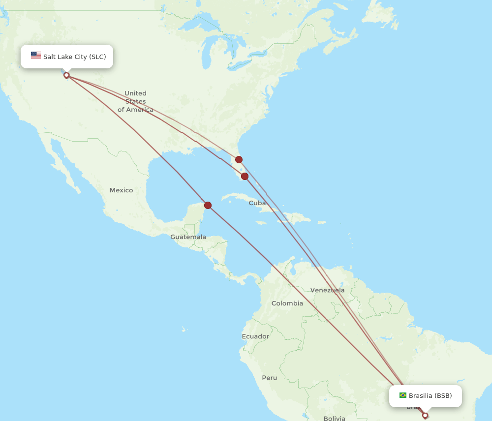 SLC-BSB flight routes