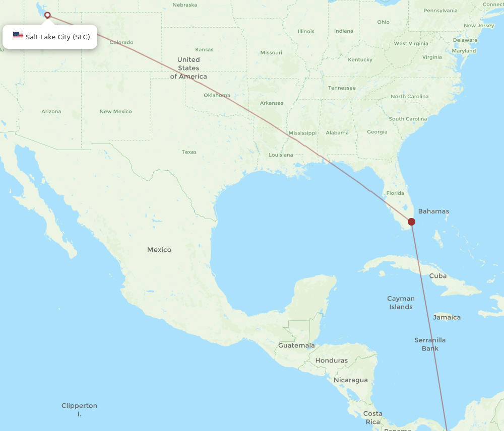 SLC-CLO flight routes