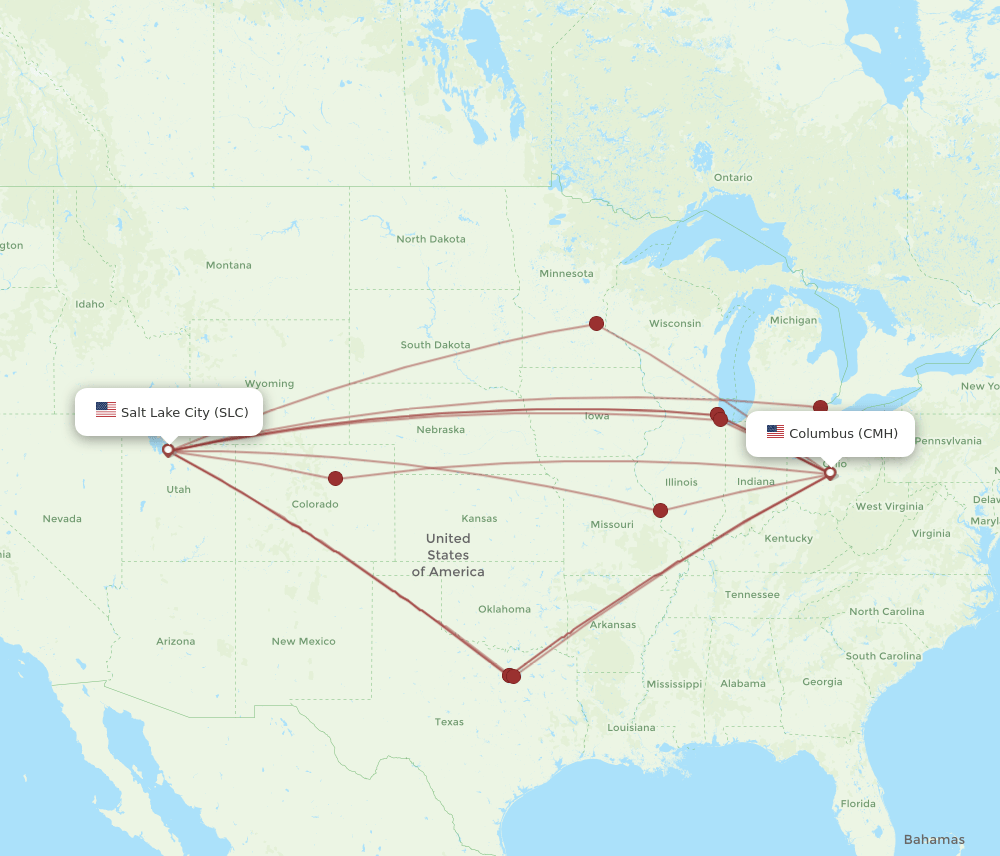 SLC-CMH flight routes