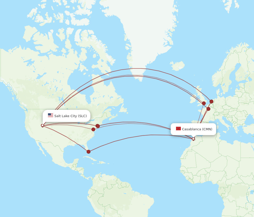 SLC-CMN flight routes