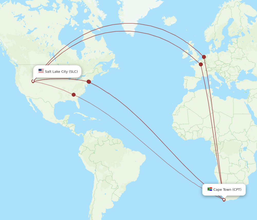 SLC-CPT flight routes