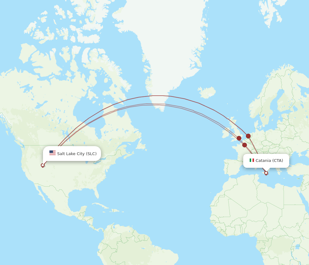 SLC-CTA flight routes