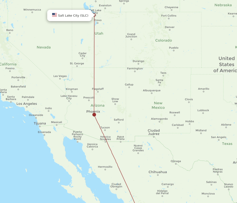 SLC-CUL flight routes